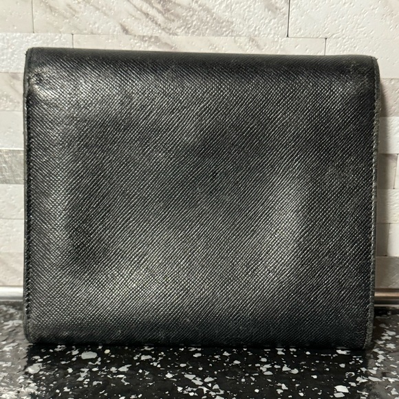 PRADA Saffiano Leather Tri-Fold Snap Wallet - Picture 2 of 7